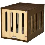 Wooden Pet Crate Table with Plush Cushion, Side Entry, Removable Door, Brown - Image 11