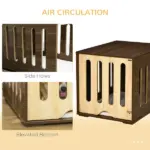 Wooden Pet Crate Table with Plush Cushion, Side Entry, Removable Door, Brown - Image 8