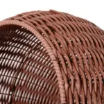 Elevated Cat Bed, Rotatable Egg Chair Pod, Thick Cushion, Natural Mat Grass Woven Kitty House, Brown - Image 8