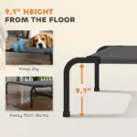 PawHut Elevated Dog Bed for Large Breeds Gray 60"L - Image 4
