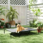 PawHut Elevated Dog Bed for Large Breeds Gray 60"L - Image 8