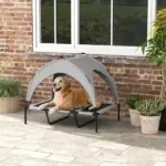 Elevated Dog Bed with Canopy, Raised Outdoor Pet Bed for Camping with Washable Breathable Mesh, 42" x 30" x 37" - Image 2