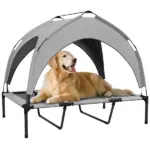 Elevated Dog Bed with Canopy, Raised Outdoor Pet Bed for Camping with Washable Breathable Mesh, 42" x 30" x 37" - Image 11