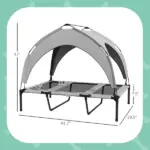Elevated Dog Bed with Canopy, Raised Outdoor Pet Bed for Camping with Washable Breathable Mesh, 42" x 30" x 37" - Image 3