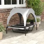 Elevated Dog Bed with Canopy, Raised Outdoor Pet Bed for Camping with Washable Breathable Mesh, 42" x 30" x 37" - Image 9