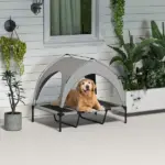 Elevated Dog Bed with Canopy, Raised Outdoor Pet Bed for Camping with Washable Breathable Mesh, 42" x 30" x 37" - Image 10