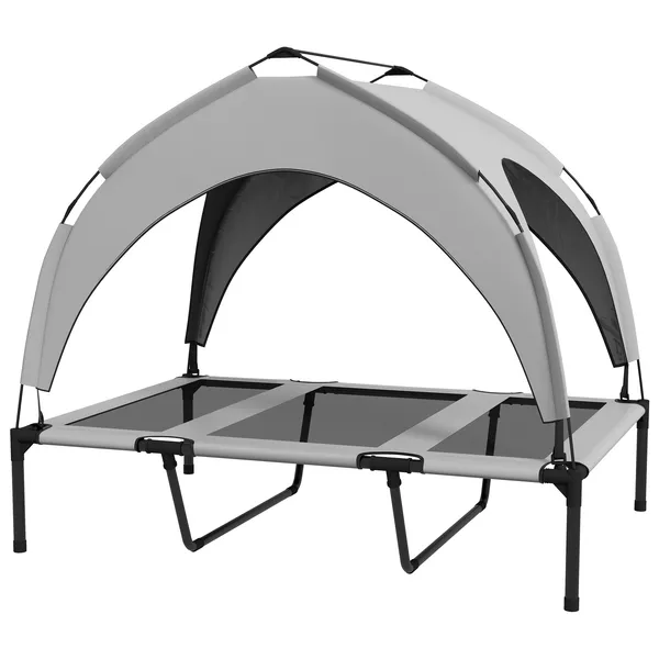 elevated-dog-bed-with-canopy-raised-outdoor-pet-bed-for-camping-with-washable-breathable-mesh-42-x-30-x-37.webp Elevated Dog Bed with Canopy, Raised Outdoor Pet Bed for Camping with Washable Breathable Mesh, 42" x 30" x 37" - Image 1