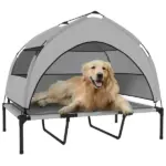 Elevated Dog Bed with Removable Canopy, Portable Outside Raised Pet Cot with Cooling Pad, Storage Bag, 42" x 30" x 37" - Image 11