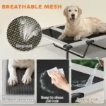 Elevated Dog Bed with Removable Canopy, Portable Outside Raised Pet Cot with Cooling Pad, Storage Bag, 42" x 30" x 37" - Image 7