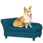 PawHut Elevated Dog Bed with Storage Space and Soft Cushion Dark Blue - Image 11