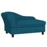 PawHut Elevated Dog Bed with Storage Space and Soft Cushion Dark Blue