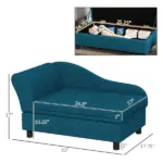 PawHut Elevated Dog Bed with Storage Space and Soft Cushion Dark Blue - Image 3