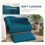 PawHut Elevated Dog Bed with Storage Space and Soft Cushion Dark Blue - Image 6
