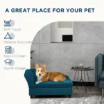 PawHut Elevated Dog Bed with Storage Space and Soft Cushion Dark Blue - Image 7