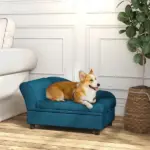 PawHut Elevated Dog Bed with Storage Space and Soft Cushion Dark Blue - Image 10