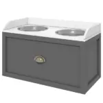 Elevated Dog Bowl Station with Storage Drawer 21L Capacity and 2 Stainless Bowls Gray - Image 11