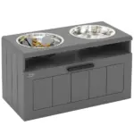 Elevated Dog Bowls, Large Breed Raised Dogs Bowl Stand with 2 Stainless Steel Bowls, Storage Drawer and Slow Feeder Mat - Image 11