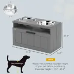 Elevated Dog Bowls, Large Breed Raised Dogs Bowl Stand with 2 Stainless Steel Bowls, Storage Drawer and Slow Feeder Mat - Image 3