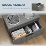 Elevated Dog Bowls, Large Breed Raised Dogs Bowl Stand with 2 Stainless Steel Bowls, Storage Drawer and Slow Feeder Mat - Image 6