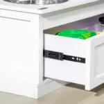 PawHut Elevated Dog Bowls Large Dog Feeder Station with 2 Stainless Steel Bowls Storage Drawer Wood Stand White - Image 8