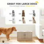 PawHut Elevated Dog Bowls with Storage Cabinet, 2 Stainless Steel Bowls, Slow Feeder, Dog Feeding Station for Large Dogs, Oak - Image 9