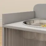 Elevated Dog Bowls with Storage, Raised Dog Bowl Stand with 2 Stainless Steel Bowl for Large Dogs, Gray - Image 8