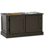 Elevated Dog Bowls with Storage, Two Stainless Steel Bowls for Large Dogs, Coffee - Image 11