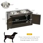 Elevated Dog Bowls with Storage, Two Stainless Steel Bowls for Large Dogs, Coffee - Image 3