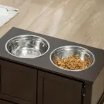 Elevated Dog Bowls with Storage, Two Stainless Steel Bowls for Large Dogs, Coffee - Image 8