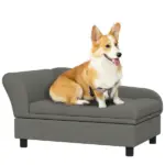Elevated Dog Sofa Pet Bed with Storage Soft Cushion for Small Medium Dogs Gray - Image 11