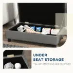 Elevated Dog Sofa Pet Bed with Storage Soft Cushion for Small Medium Dogs Gray - Image 5