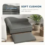 Elevated Dog Sofa Pet Bed with Storage Soft Cushion for Small Medium Dogs Gray - Image 6