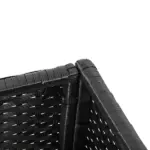 Elevated Metal Garden Bed with Rattan Look and Tool Storage, Modern Design, Black - Image 7