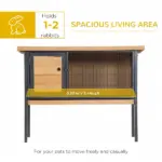 PawHut Elevated Outdoor Rabbit Hutch Wooden Pet House Bunny Cage with Removable Tray 36L x 17.75W x 27.5H Natural - Image 4