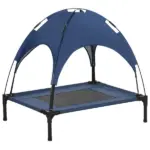 PawHut Elevated Portable Dog Cot Pet Bed with UV Protection Canopy Shade, 30 inch, Dark Blue - Image 11