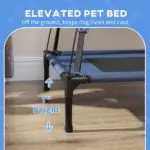 PawHut Elevated Portable Dog Cot Pet Bed with UV Protection Canopy Shade, 30 inch, Dark Blue - Image 7