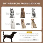 PawHut Elevated Portable Dog Cot Pet Bed with UV Protection Canopy Shade, 36 inch, Coffee - Image 4