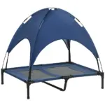Elevated Portable Dog Cot Pet Bed with UV Protection Canopy Shade, 36 inch, Dark Blue - Image 11