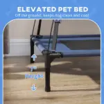 Elevated Portable Dog Cot Pet Bed with UV Protection Canopy Shade, 36 inch, Dark Blue - Image 7