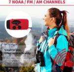 1000mAh Emergency Weather Radio with Hand Crank Solar Power and Flashlight - Image 13