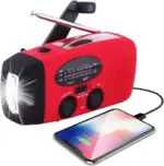 1000mAh Emergency Weather Radio with Hand Crank Solar Power and Flashlight - Image 14