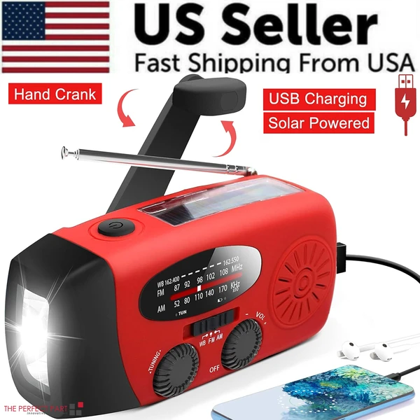 emergency-radio-crank-solar-hand-weather-1000mah-power-bank-charger-flash-light-6.webp 1000mAh Emergency Weather Radio with Hand Crank Solar Power and Flashlight - Image 1