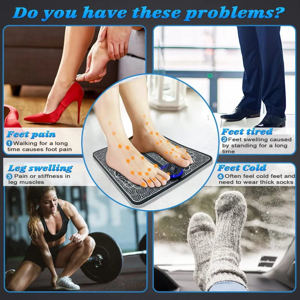 EMS Foot Massager Pad with Electrical Muscle Stimulation