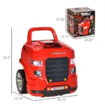 Qaba Engaging Kids Truck Engine Toy Set with RC Car Key | Red Mechanic Toys for Ages 3-5 - Image 3