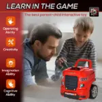 Qaba Engaging Kids Truck Engine Toy Set with RC Car Key | Red Mechanic Toys for Ages 3-5 - Image 7
