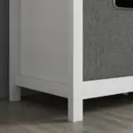 Entryway Bench with Cushioned Seat 2 Drawers White Adjustable Shelf - Image 9