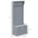 HOMCOM Entryway Hall Tree with Coat Rack and Sitting Bench, Mudroom Bench with Storage, and Hooks, Gray - Image 3