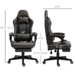 Vinsetto Ergonomic High Back Brown Office Chair Adjustable Swivel Recliner Lumbar Support - Image 3