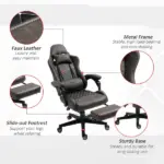 Vinsetto Ergonomic High Back Brown Office Chair Adjustable Swivel Recliner Lumbar Support - Image 7