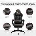Vinsetto Ergonomic High Back Brown Office Chair Adjustable Swivel Recliner Lumbar Support - Image 8
